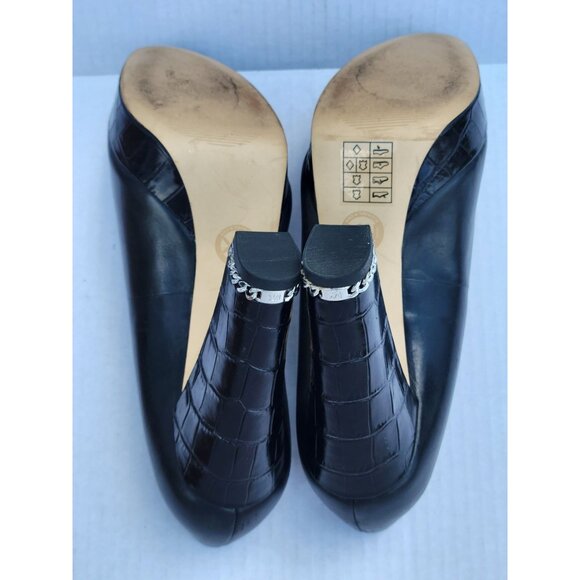 Michael Kors The Jet Set 6 Leather SABRINA Heels Pumps BLACKWOMENS WOMANS 8½ M - Picture 14 of 15